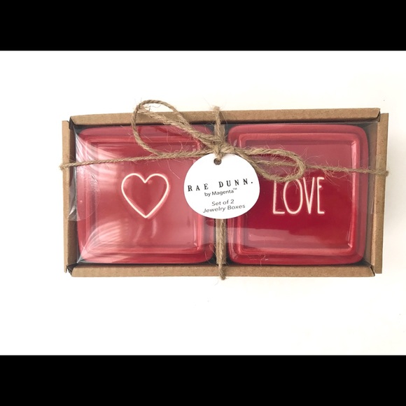 ❤️🆕 New Rae Dunn 2pk Red Jewelry Boxes - Picture 3 of 10